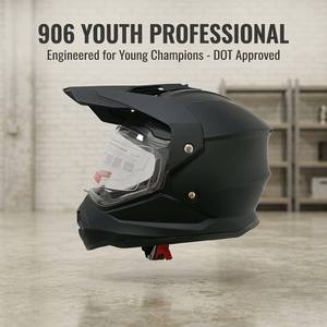 Casque de motocross pour enfants certifié DOT ECE, casque intégral pour jeunes, visière large, protège-menton anti-rayures, pour garçons et filles, ATV - Product Image 1