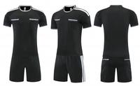 Nouveau modèle de maillots d'arbitre de football respirants, uniforme d'arbitre de football professionnel avec poche Velcro, maillot d'arbitre de football pour hommes