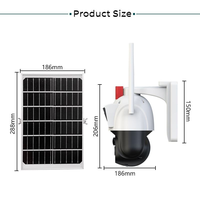 Caméra dôme extérieure intelligente T09 de haute qualité, alimentée par énergie solaire, 8MP CMOS, micro intégré, alimentation par batterie, double objectif, IP66, carte SD Cloud