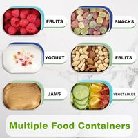 Petits contenants à collations en acier inoxydable de 8oz pour enfants et tout-petits contenants alimentaires étanches à ouverture facile avec couvercles en silicone