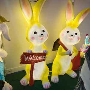 Customized Large Ip65 Waterproof Led Rabbit Lamp Resin Landscape Outdoor Garden Street Decor New Year's Day Christmas - Product Image 1
