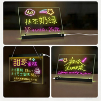 Panneau publicitaire lumineux LED rectangulaire rechargeable et réinscriptible en acrylique pour café, salon de thé, et usage extérieur