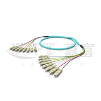 Câbles de raccordement en fibre optique LSZH OM3 de 0,9 mm, 12 cœurs, couleur 850 nm, SM LC/SC/FC, connexions UPC, certifiés CE/ROHS, personnalisables