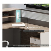 Ensemble de bureaux en L en bois avec chaises pour 2 à 6 personnes ; Poste de travail modulaire avec cloison et fonction de rangement pour un bureau facile