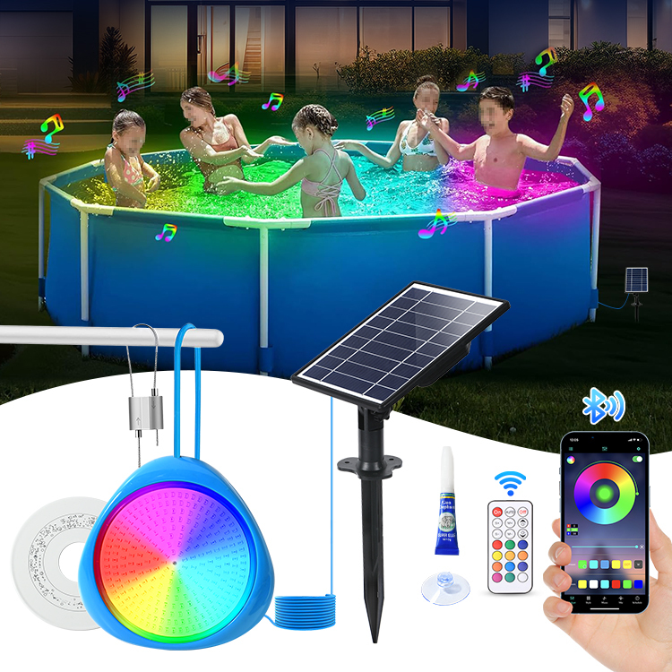 Colorful Solar Underwater Lighting Submersible Lamp RGB LED Swimming Colorful Solar Underwater Lighting Submersible Lamp RGB LED Swimming