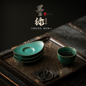 Juego de Taza y Platillo de Cerámica, Diseño Retro en Forma de Lingote, Aislante del Calor, Accesorio para la Ceremonia del Té, Uso para el Té de la Tarde, Origen Dehua - Product Image 5
