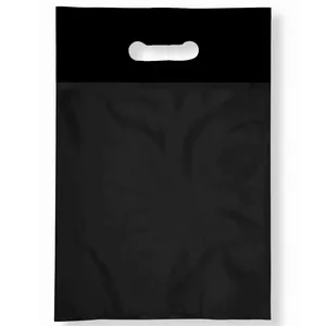 Bolsas de embalaje de plástico polivinílico con impresión personalizada, orificios de perforación negros de hdpe ldpe respetuosos con el medio ambiente, venta al por mayor, diseños de logotipo propio