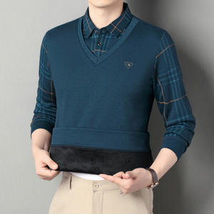 <span class=keywords><strong>เสื้อ</strong></span>เชิ้ตไหมพรมหนานุ่มสำหรับ<span class=keywords><strong>ผู้</strong></span>ชายสไตล์ใหม่ประจำฤดูใบไม้ร่วงและฤดูหนาว  ลายพิมพ์แขนยาวสำหรับ<span class=keywords><strong>ผู้</strong></span><span class=keywords><strong>สูงอายุ</strong></span>  ลายสก็อต - Product Image 4