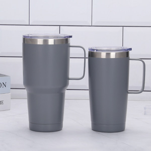 Portable 20oz 30oz 304 Stainless Steel Tumbler with Handle Travel <b>Coffee</b> Mugs Cups Termos Thermos Custom logo Powder Coating - Product Image 3