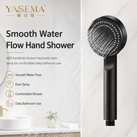 Pommeau de douche à main en ABS noir, en plastique, avec raccord fileté standard, vente en gros d'usine, OEM, ODM