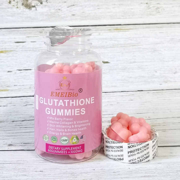 3000mg Anti-Aging Health Supplements Skin Whitening L-Glutathione Collagen  Capsule Softgels Vitamin Gummies in Pill Dosage Form