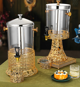 Attrezzature per la ristorazione commerciale di lusso Airuisi 8L oro in acciaio inossidabile distributore di bevande in plastica portatile distributore di succhi freddi - Product Image 3