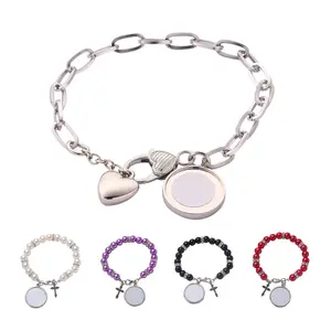 Pulsera con imagen personalizada para hombre, brazalete con imagen impresa de Cruz religiosa, católica, sublimación, envío a mano