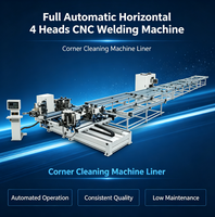 Máquina de soldadura CNC horizontal de 4 cabezales totalmente automática para PVC de 15KW, para soldadura de líneas de esquina, que reduce la carga de trabajo manual de corte y ofrece soldadura precisa.