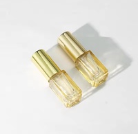 Flacon de parfum carré en verre 3ml 5ml 8ml 10ml avec atomiseur pulvérisateur doré rechargeable, mini flacons de parfum de voyage