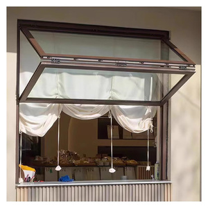 <span class=keywords><strong>Alucasa</strong></span> Marco de aluminio Diseño de vidrio Puerta y ventana plegable vertical Push up Ventana plegable para tiendas - Product Image 6