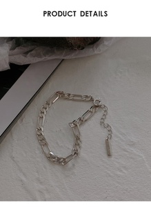 Pulsera Unisex Estilo Hip Hop de Plata de Ley 925, Calidad Italiana, Diseño Figaro, Nueva, Venta Directa de Fábrica al Por Mayor - Product Image 5