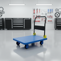 Carro de plataforma plegable de 4 ruedas para uso industrial, de plástico y metal, con soporte OEM personalizado, herramientas de compra