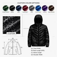 Veste thermochromique personnalisée pour homme, vêtement thermique, doudoune légère et chaude avec capuche, vente en gros