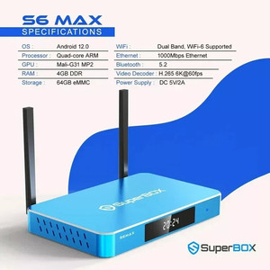 Super Box S6 Max Android TV Box-Pas de frais-Distributeur autorisé-Expédition rapide! - Product Image 2