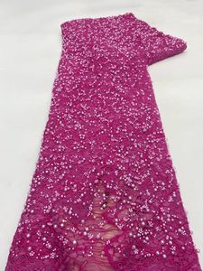 Elegante Tessuto in Pizzo Chantilly NI.AI, Tessuto in Pizzo di Lusso con Perline, Tessuto in Pizzo Africano con Perle per Matrimoni all'Ingrosso - Product Image 4