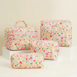 Công Suất Lớn Bông Hoa Trang Điểm Túi Xách Tay Du Lịch Tổ Chức Treo Dây Kéo 4Pcs Coquette Thẩm Mỹ Hoa Lưu Trữ Túi - Product Image 1