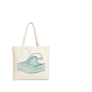 Sacs en tissu réutilisables légers et de taille moyenne avec impression de logo personnalisé, sacs fourre-tout en coton économiques pour les courses - Product Image 1