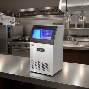 Máquina de Hielo Comercial Vevor, 130 Libras por Día, Independiente, de Acero Inoxidable, con Pantalla LED Digital, Capacidad de Almacenamiento de 24 Libras - Product Image 2