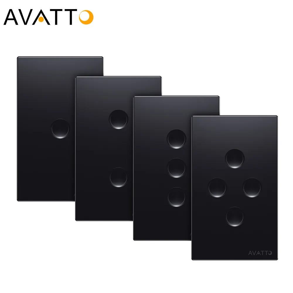 AVATTO ZigBee Smart 2.5D Concave Glass Wall Touch Switch 120 US 1/2/3/4 Gang App Remote Control Work With Google Alexa