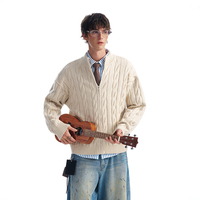 Maßgeschneiderter Herren-Strickcardigan im Antik-Stil mit Geldmuster aus Wolle/Viskose – OEM-Hersteller für Eigenmarken, Herbstkollektion