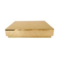 Boîte d'emballage de base et de couvercle durable en papier carton de couleur dorée pour cadeaux d'artisanat boîtes de papier de faveur de cadeaux de grande capacité pliantes