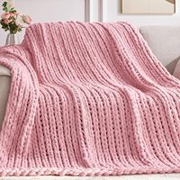 Plaid en chenille à maille épaisse 50x60 po, 100% fait main, de luxe, toutes saisons, doux, moelleux, confortable, épais, tissé jacquard