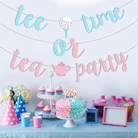 Dekorasi Pengungkapan Jenis Kelamin Bayi Bertema Golf, Spanduk Tee Time atau Tea Party Warna Pink Biru untuk Bayi Laki-laki atau Perempuan, Perlengkapan Pesta Baby Shower Golf