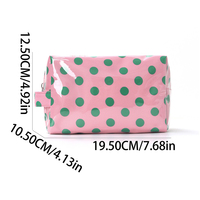 Trousse de maquillage personnalisée pour femmes, en PVC coloré, tendance, à pois, avec fermeture éclair, pour les voyages