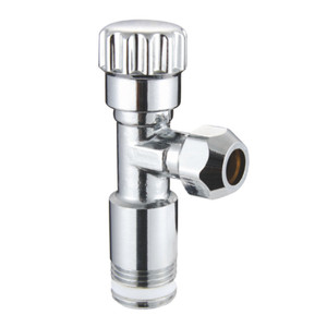Conector angular de latón de 90 grados de 2 vías para inodoro de baño, agua fría y caliente, accionamiento manual - Product Image 6