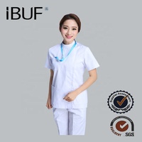 Blouse d'infirmière 3 couleurs + Chapeau Blouse médicale Uniforme d'infirmière d'hôpital