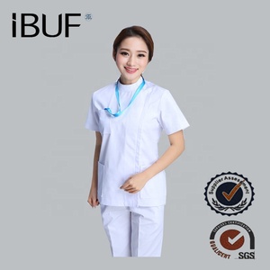 Divisa da Infermiera in 3 Colori: Camice + <span class=keywords><strong>Cappello</strong></span>, Uniforme Medica Ospedaliera - Product Image 2