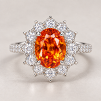 Pendentif en or 18 carats avec feuille de poire orange Fanta cultivée en laboratoire, certifié IGI, pour mariage, soirée, bijou de luxe, vente en gros OEM ODM
