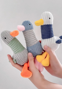 La migliore vendita di peluche anatra cigolante giocattolo per animali domestici carino a forma di anatra materiale in cotone resistente cane gatto noia Buster cucciolo di formazione per dentizione - Product Image 3