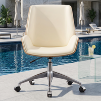 Chaise de bureau de direction en cuir véritable, design moderne, ergonomique, avec structure en aluminium, inclinable et pivotante