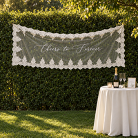 Bannière d'arche de mariage en dentelle, panneau de bienvenue personnalisé pour mariage, ruban et nœud pour l'entrée de la cérémonie, la réception et la décoration de fête