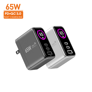 65W GaN Ultra <span class=keywords><strong>Chargeur</strong></span> Smart AI Monitor 2USB-C 1A Port 100-240V Tension Globale OEM Personnalisable Type-c Chargeurs Adaptateur Universel - Product Image 4