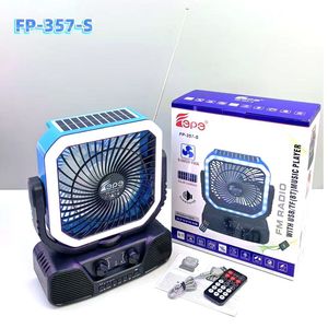 <span class=keywords><strong>Radio</strong></span> d'urgence multifonctionnelle FP-357-S à énergie <span class=keywords><strong>solaire</strong></span> avec ventilateur, haut-parleur Bluetooth sans fil, sortie 5V 1A, lanterne LED avec minuterie et télécommande - Product Image 2