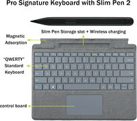Keyboard Nirkabel Backlit Asli untuk Surface Pro X 8 9 10 11