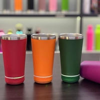 2026 Emerit AMZ Tasse à bière pour voiture en acier inoxydable 304 avec logo personnalisé, isolation audio Bluetooth, pour bière froide et café