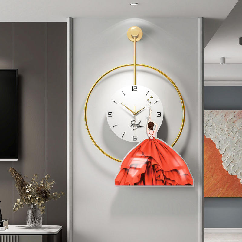 Reloj de pared 3d de metal nórdico, creativo, minimalista, moderno
