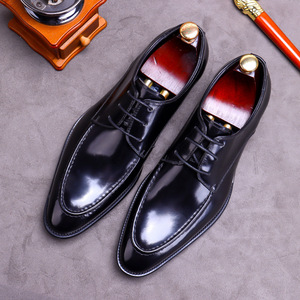 Customized casual comfortable <b>flat</b> heel <b>pointed</b>-<b>toe</b> business formal men's leather shoes - Product Image 4