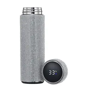 Best Selling Products 2022 High Quality Bling Cup Tumbler 500 ml LED Temperature Display Smart Water Bottle Diamond Water Bottle