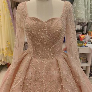 Vestido de Gala Moderno y Dulce para Quinceañera Lsany220 Rosa, Talla Grande, para Graduación, con Escote Corazón, Adornado con Cuentas, Antiestático - Product Image 4