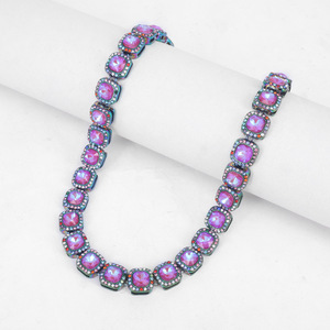 Cadena de Eslabones de Cristal de Alta Gama Estilo Europeo-Americano, 12mm, con Cristales Incrustados de Aleación de Zinc, Colorida, Estilo Hip Hop Cubano - Product Image 3